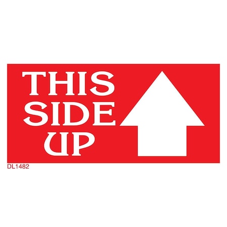 Decker Tape Products Label, DL1485 , THIS SIDE UP , 3" X 6" DL1485